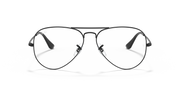 Black aviator prescription eyewear frames with round lenses and metal bridge