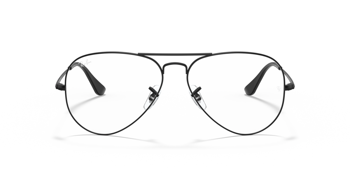 Black aviator prescription eyewear frames with round lenses and metal bridge