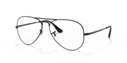 Dark aviator prescription eyewear frames with clear lenses and dark temple tips