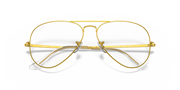 Gold aviator prescription eyewear frames, straight-on view with round lenses