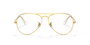 Gold aviator prescription eyewear frames, front view with round lenses and bridge