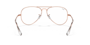 Rose gold aviator prescription eyeglass frames front view with teardrop clear lenses