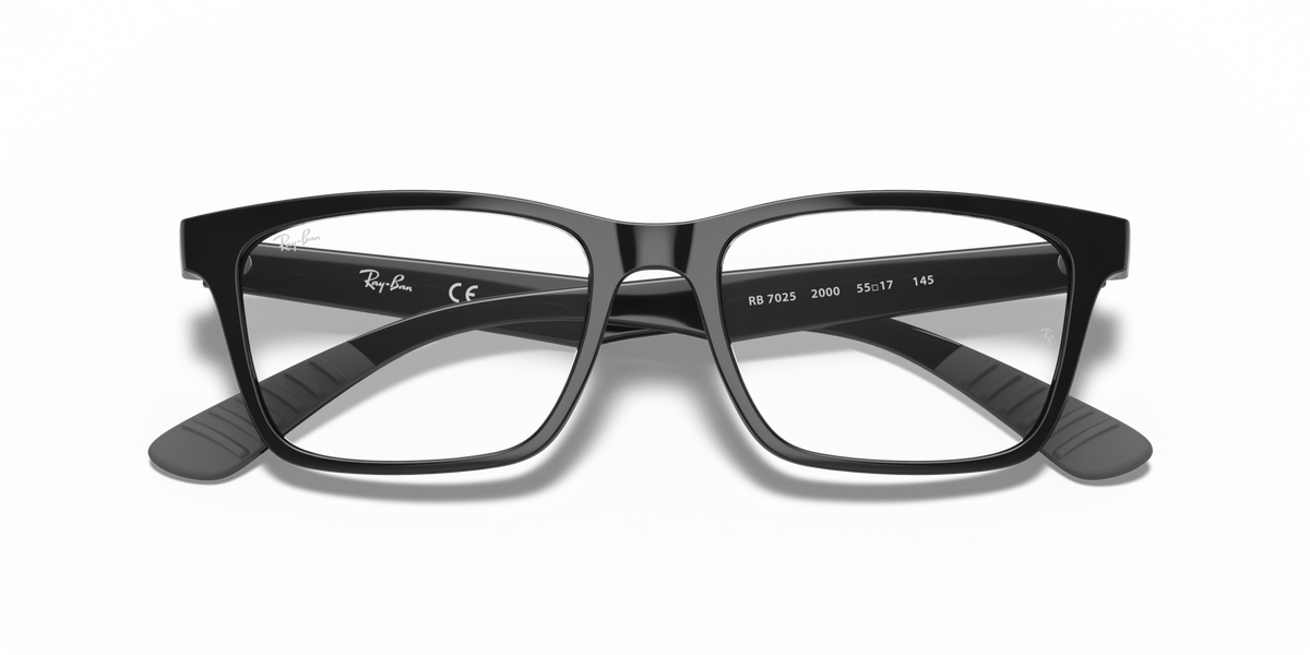 Black rectangular prescription eyewear frames, front view with internal markings