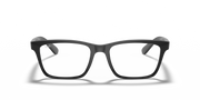 Black rectangular prescription eyewear frames, front view with full lenses