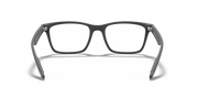 Ray-Ban prescription eyewear frames in black, front view showing curved nose bridge