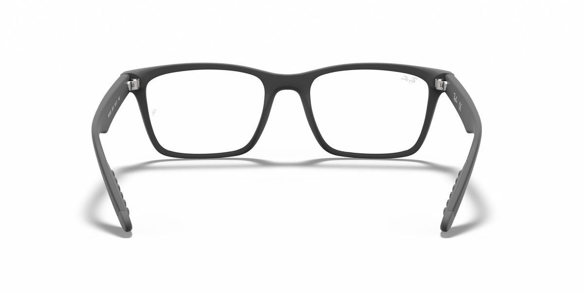 Ray-Ban prescription eyewear frames in black, front view showing curved nose bridge