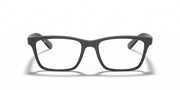 Ray-Ban prescription eyewear frames in black, square full-rim design front view
