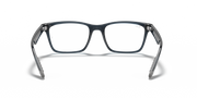 Ray-Ban prescription eyewear frames in transparent grey-blue, front view with full-rim lenses