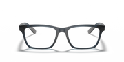 Ray-Ban prescription eyewear frames in black with subtle grey-blue tint, front view