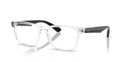 Ray-Ban prescription eyewear frames in clear, front view with square lens shapes