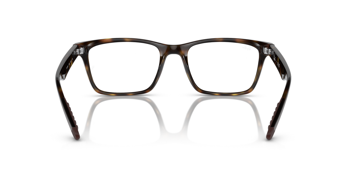 Tortoise prescription eyewear frames, front view with rectangular lenses