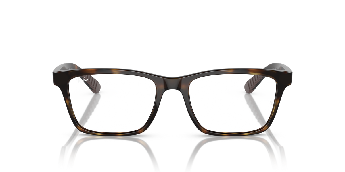 Tortoise prescription eyewear frames with rectangular full-rim design