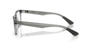 Clear eyeglass frames with gray temples and black temple tips