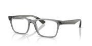 Light gray rectangular eyeglass frames with dark temple inserts
