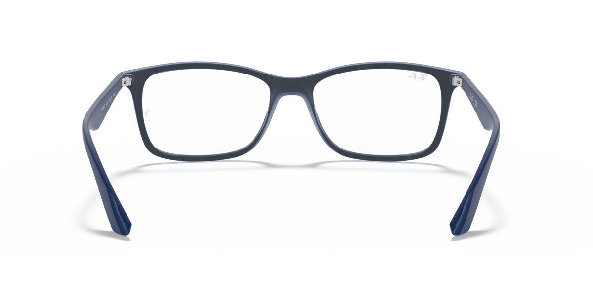 Ray-Ban RX7047 prescription eyewear frames, dark blue square frames with front view