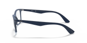 Ray-Ban RX7047 prescription eyewear frames, dark blue side profile with curved temple