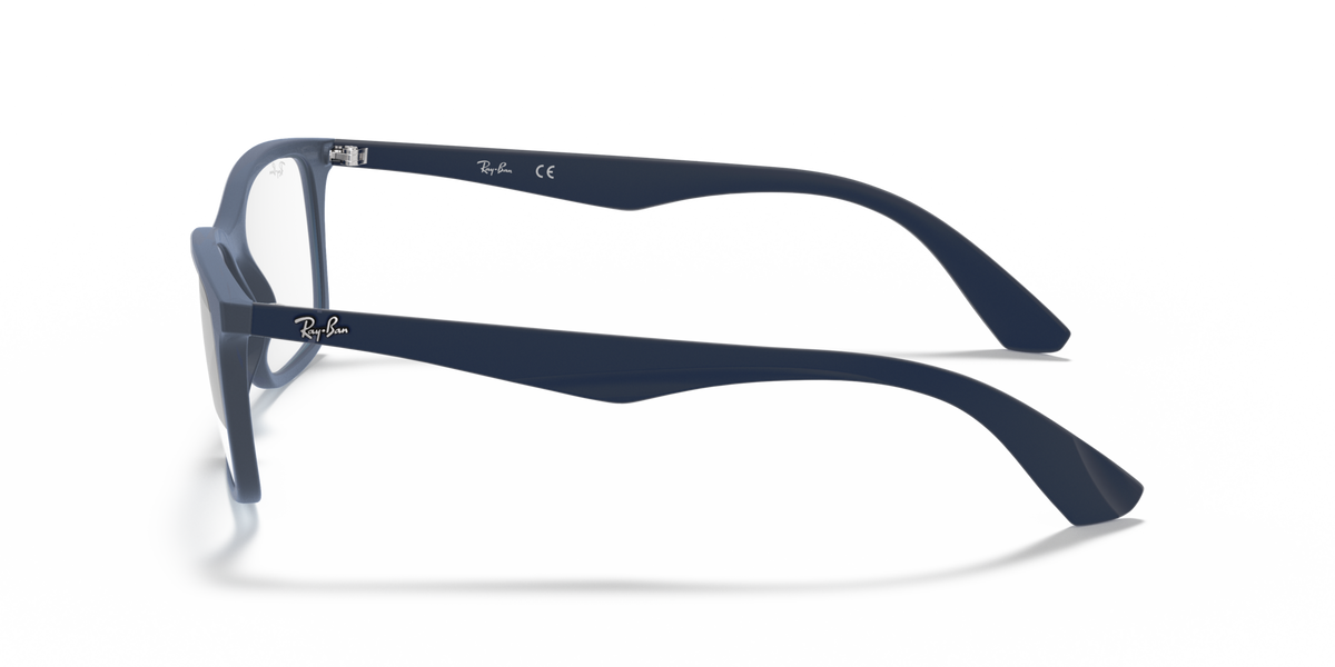 Ray-Ban RX7047 prescription eyewear frames, dark blue side profile with curved temple