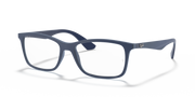 Ray-Ban RX7047 prescription eyewear frames, matte dark blue square with angled temples