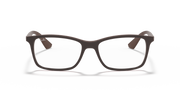 Ray-Ban RX7047 prescription frames in brown, front view with square lenses