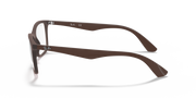 Ray-Ban RX7047 prescription frames in brown, side profile with tapered arms