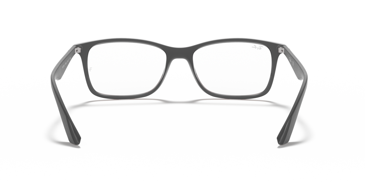 Ray-Ban RX7047 prescription frames in dark gray, front view with curved nose bridge