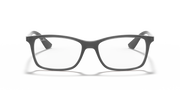 Ray-Ban RX7047 prescription frames in dark gray, front view with square lenses