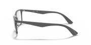 Ray-Ban RX7047 prescription frames, dark gray with side profile and slim arms