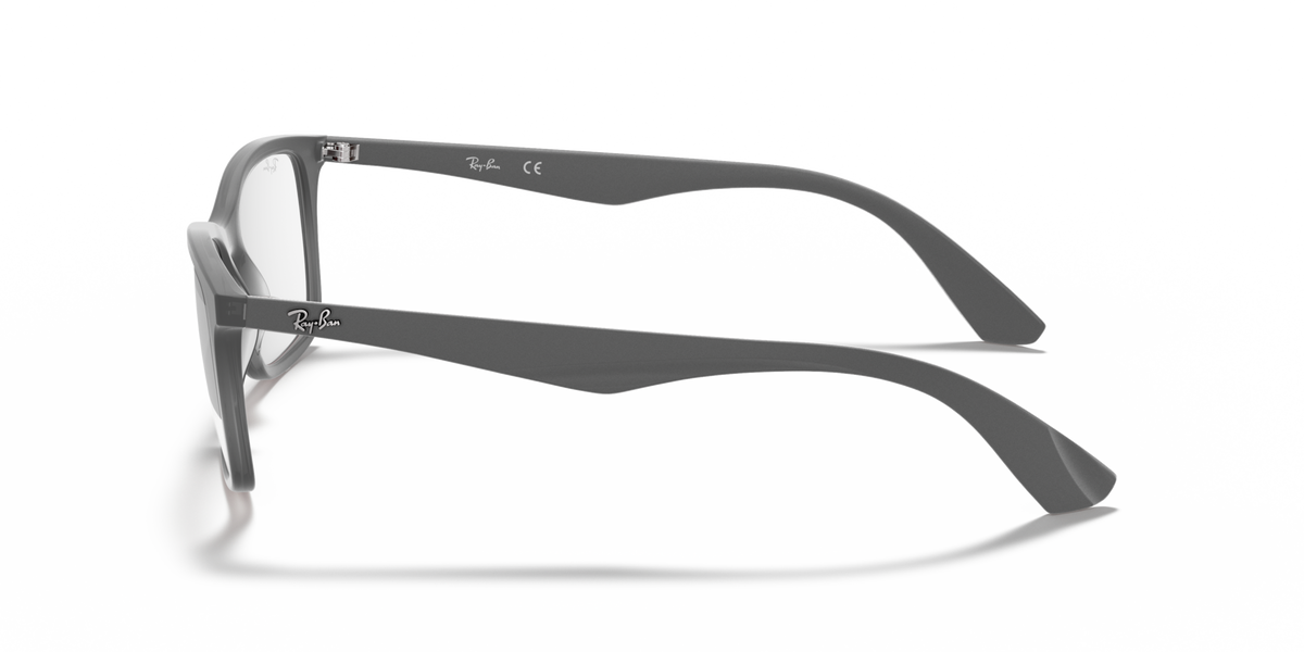 Ray-Ban RX7047 prescription frames, dark gray with side profile and slim arms
