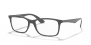 Ray-Ban RX7047 prescription frames in dark gray, rectangular shape with straight arms