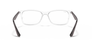 Clear rectangular prescription frames with dark brown temple arms (front view)