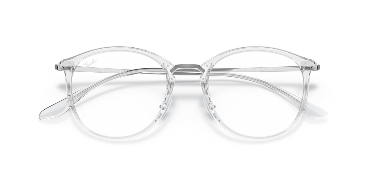 Ray-Ban clear prescription eyewear frames, close front view with round lenses