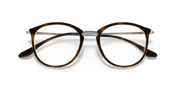 Ray-Ban round eyeglass frames, havana-brown acetate front with metal bridge detail