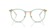 Ray-Ban prescription eyewear frames, round mint green front view, copper accents