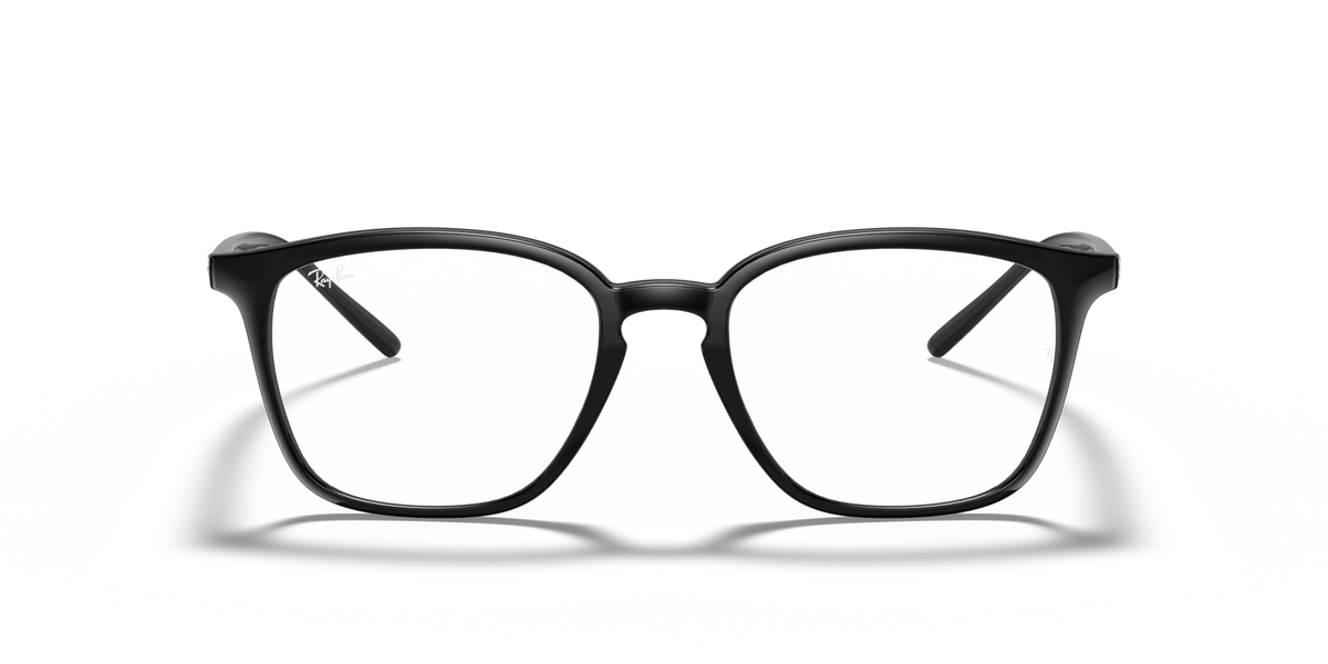 Ray-Ban RX7185 prescription eyewear frames, dark gray rounded-rectangle front