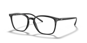 Ray-Ban RX7185 prescription eyewear frames, dark gray rectangular with white lenses