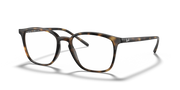 Ray-Ban RX7185 prescription eyewear frames, brown tortoise look rectangular front