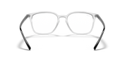 Prescription eyewear frames, clear dark gray translucent front view with thick bridge