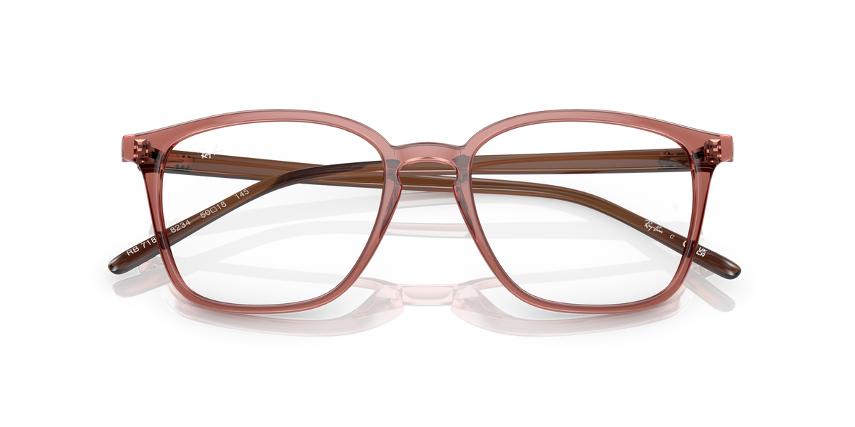 Havana brown transparent prescription eyewear frames front view with clear lenses