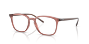 Havana brown transparent square prescription eyewear frames with clear lenses