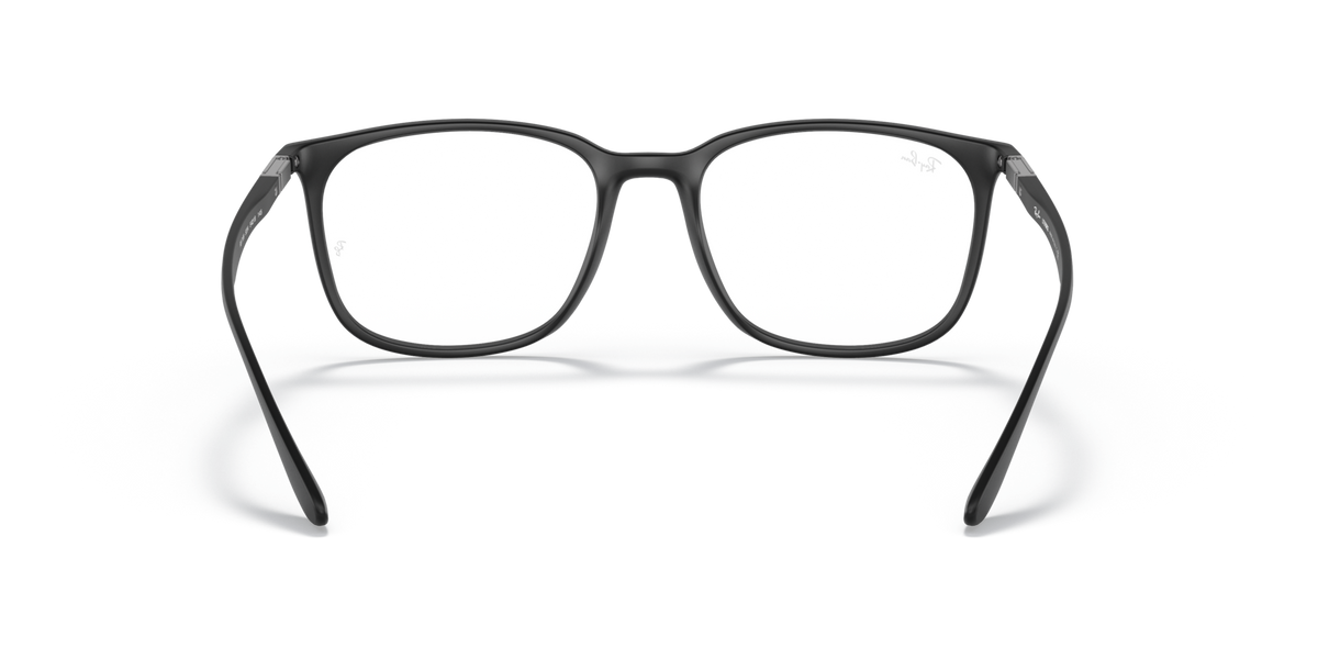 Ray-Ban prescription eyewear frames, dark rectangular full-rim with clear lenses