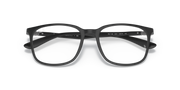 Ray-Ban prescription eyewear frames, dark top view with clear lenses and bridge