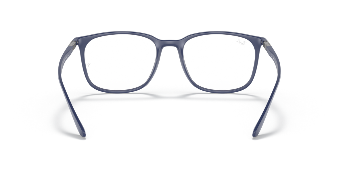 Ray-Ban prescription eyewear frames, charcoal rectangular full-rim with clear lenses