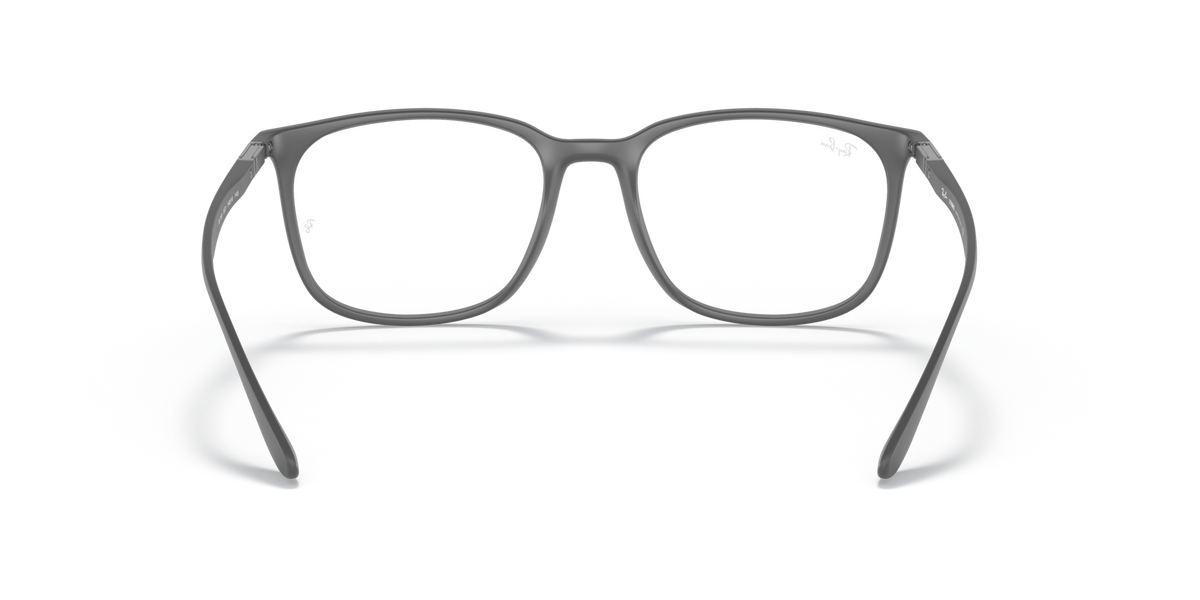 Ray-Ban RX7199 eyeglass frames, dark gray, front view with curved browline