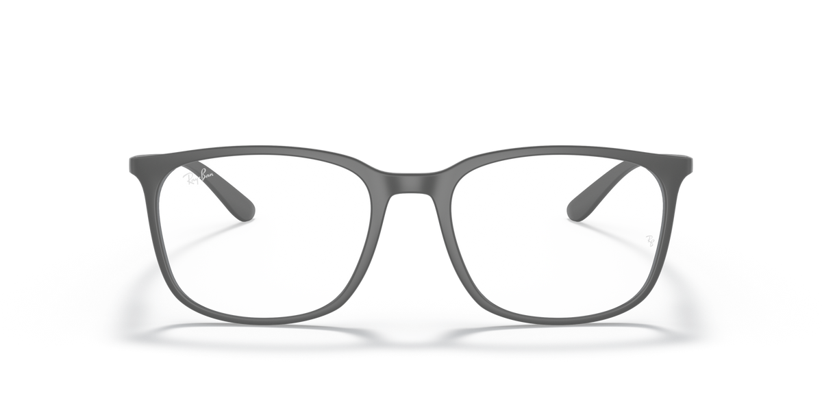 Ray-Ban RX7199 eyeglass frames, dark gray, full-rim rectangular lenses, front view