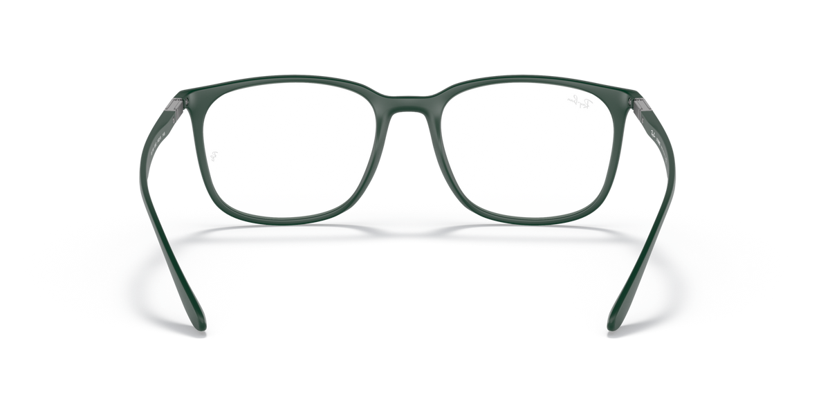 Ray-Ban RX7199 eyeglass frames, greenish-gray, front view, rounded corners