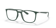 Ray-Ban RX7199 eyeglass frames, greenish-gray, full-rim rectangular shape, front view