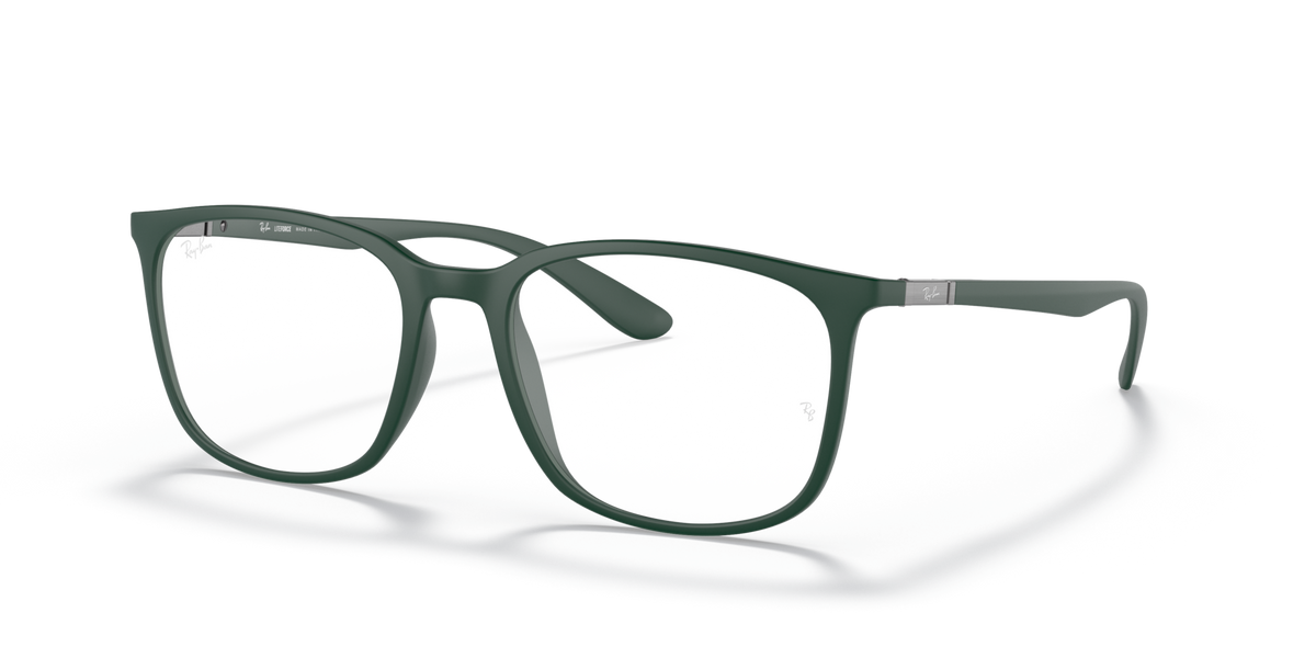 Ray-Ban RX7199 eyeglass frames, greenish-gray, full-rim rectangular shape, front view
