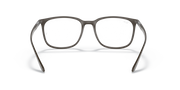 Rectangular full-rim prescription eyeglass frames, dark gray, front close-up