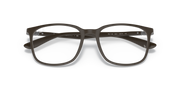 Rectangular full-rim prescription eyeglass frames, dark gray, bridge and temples