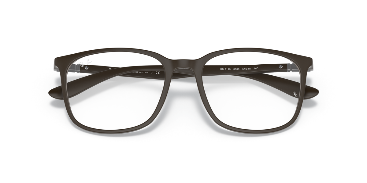 Rectangular full-rim prescription eyeglass frames, dark gray, bridge and temples